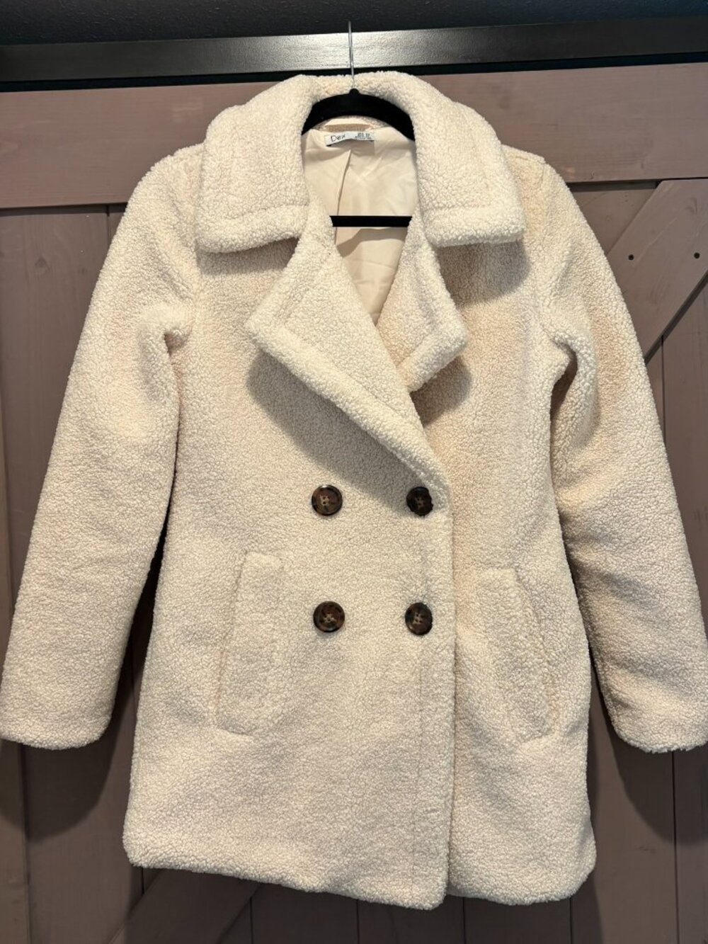 Dex Ivory Sherpa Pea Coat